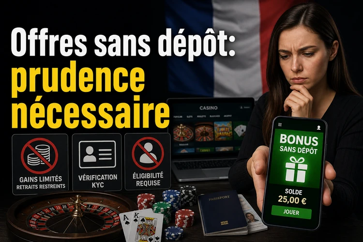 Offres sans dépôt et bonus gratuits: prudence nécessaire